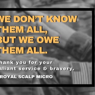 Royal Scalp Micro wants to honor our veterans with a Giving Back Giveaway to one current or former m