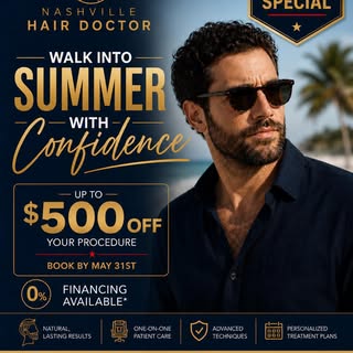 🇺🇸MEMORIAL DAY SALE - BOOK NOW!

☀️Summer Looks Better With Hair! 

Hair loss doesn’t pause for th