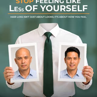 For many, hair loss feels like losing a piece of who you are. 

Don't let your self-image fade away.