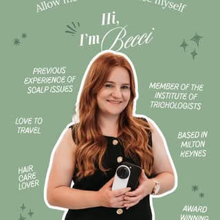 I’m Becci, the owner of House of Trichology and here is a little more about me ☺️