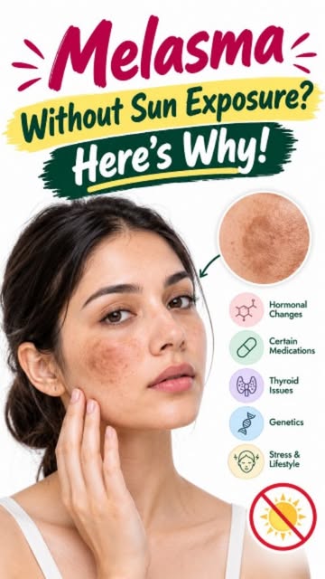 Why Do Melasma Patches Appear Even Without Sun Exposure? ☀️

Melasma can develop due to multiple fac