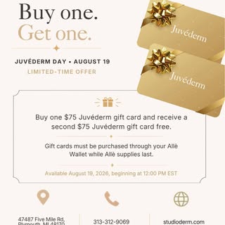 Juvéderm Day is coming!

On August 19, 2026, beginning at 12:00 PM EST, Allē members can purchase on