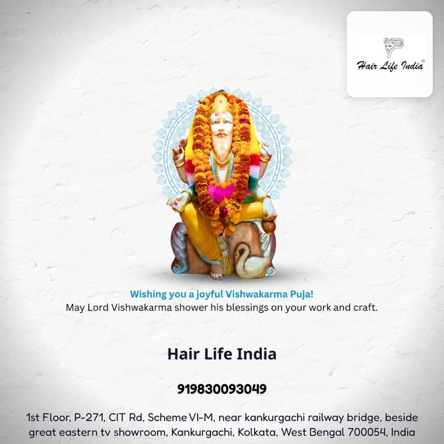 Celebrate Vishwakarma Puja with Hair Life India, your trusted destination for non-surgical hair repl
