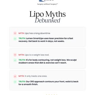 Think you know the truth about lipo? 👀 Let’s debunk some of the biggest myths!

From downtime to we