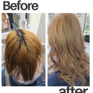This lovely lady ventured into a different salon, hoping for a honey blonde transformation. Instead,
