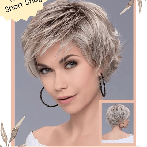 Love this playful short hairstyle. Low density synthetic wig style. #wigs #salonseliterockwall #synt