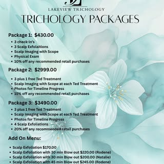 Check out our newest packages that we offer in our Trichology clinic. We do though recommend that yo