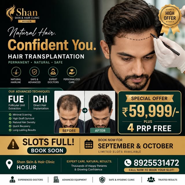 Hair Transplant Offer 🌿✨

Natural Hair. Confident You.

Thinking about a hair transplant? Your tran