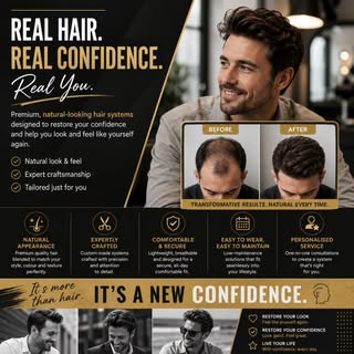 Restore your confidence with a hair system designed to look and feel completely natural.

At Manches