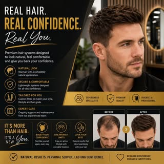 Confidence starts with looking and feeling your best.

Our bespoke hair systems are carefully tailor