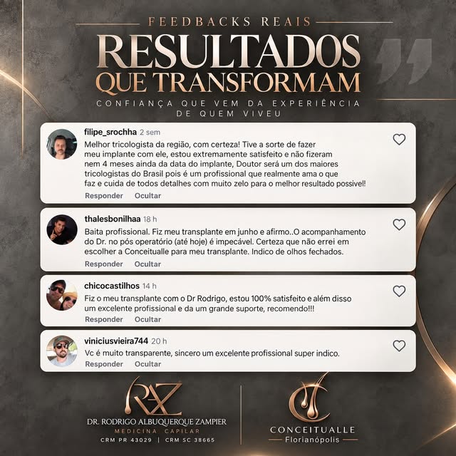 A melhor parte do nosso trabalho é ver nossos pacientes felizes com seus resultados. 

Cada feedback