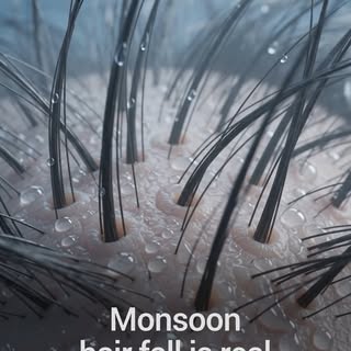 Rain outside, hair fall inside? 🌧️💔 Monsoon hair fall is real, but it doesn't have to be permanent