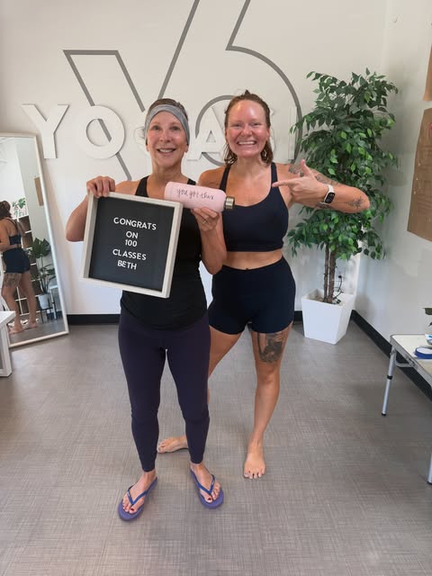 100 @yogasix_chapelhill classes! 🧘‍♀️💪 We love seeing @beth_goldsteinmd embracing this next chapte