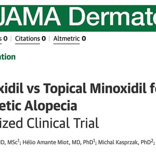 ‼️Publicado hoje no JAMA Dermatology o estudo do nosso grupo que comparou o Minoxidil  5 mg por via 
