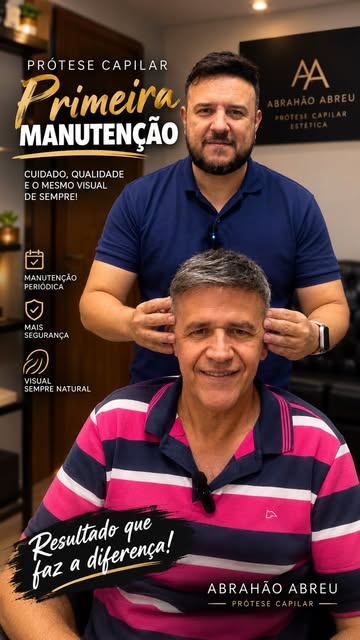 1 mês de uso do Sr. Arlindo com a prótese capilar #prótesecapilar #reelsinstagram #viral