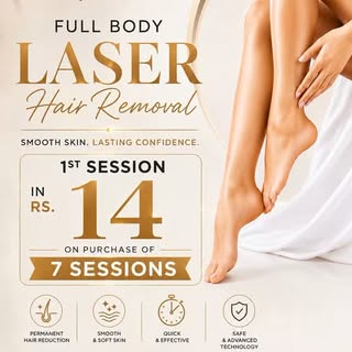 🔥 UNBELIEVABLE DISCOUNT ON LASER HAIR REMOVAL! 🔥

✨ 1st Session ONLY Rs. 14 ✨

Say goodbye to unwa