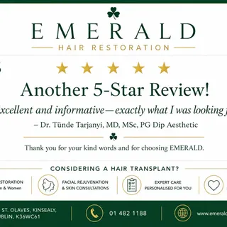 5 Star Review! 
If you would like to receive the Emerald 5star service when having your hair transpl