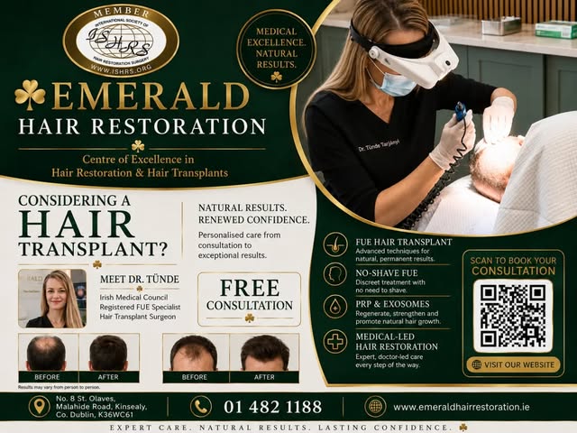 Everyone is doing it, are you? 

www.emeraldhairrestoration.ie

Email: info@emeraldhairrestoration.i