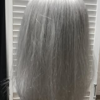White gray human hair. Ladies hair topper for added volume ,texture and length. #grayhair #whitehair