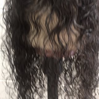 This  16” long length body wave hair unit was custom made for a female client whom has 50% permanent