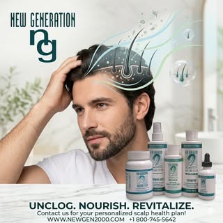 Clogged follicles can slow down hair growth. A clean, balanced scalp routine is key to maintaining h