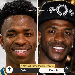 Você reparou como o rosto do #vinijr mudou, mas continua sendo ele? Isso é o que acontece quando a h