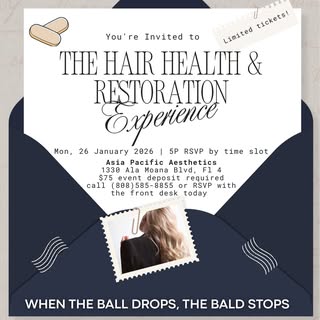 The Hair Health & Restoration Experience at Asia Pacific Aesthetics ✨

When the ball drops, the bald