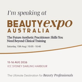 Honoured to be invited to speak at Beauty Expo Australia 2026.

🎤 The Future Aesthetic Practitioner