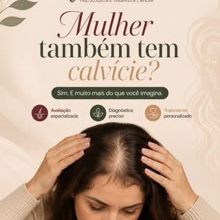 🚨 Você sabia que mulher também pode ter calvície?

Muitas mulheres acreditam que a queda de cabelo 