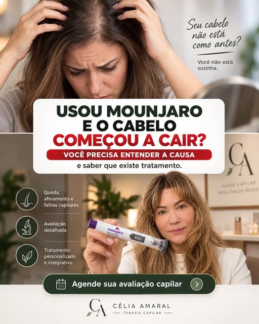 Usou Mounjaro e percebeu que seu cabelo começou a cair mais? 😟

Durante o processo de emagrecimento