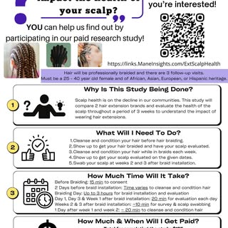 Do hair extensions impact the health of your scalp?
YOU can help us find out by
participating in our