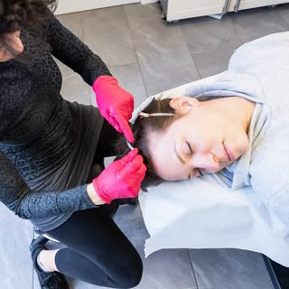 My studio is the perfect relaxed setting for my clients during their scalp tattooing sessions. Some 
