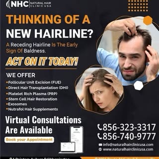 Now is the time to start treating that thinning and receding hairline!
We have many treatment option