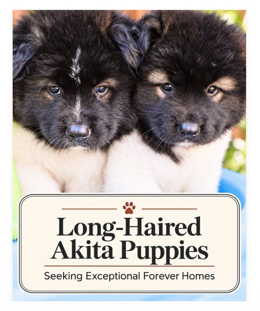 🐾 Long-Haired Akita Puppies Seeking Exceptional Forever Homes 🐾

These beautiful long-haired Akita