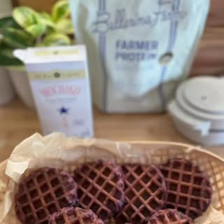 Tried this viral Mochi Sweet Potato Waffles recipe. 
And now it's our favorite Protein Waffle 🧇💜.
