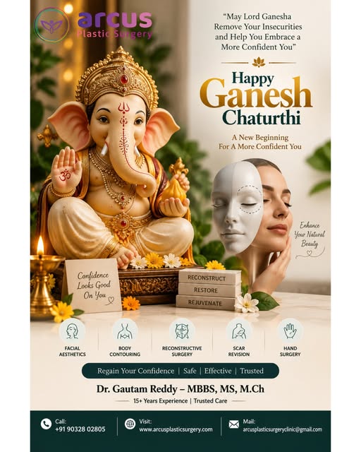 Rating: 5.0 ⭐⭐⭐⭐⭐
✨ Arcus Plastic Surgery✨
🙏✨ Happy Ganesh Chaturthi from Arcus Plastic Surgery! ✨�