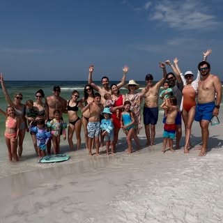 Here enjoying a family vacation with all my kids and grand kids at Seaside Florida (Watercolor). 
 “