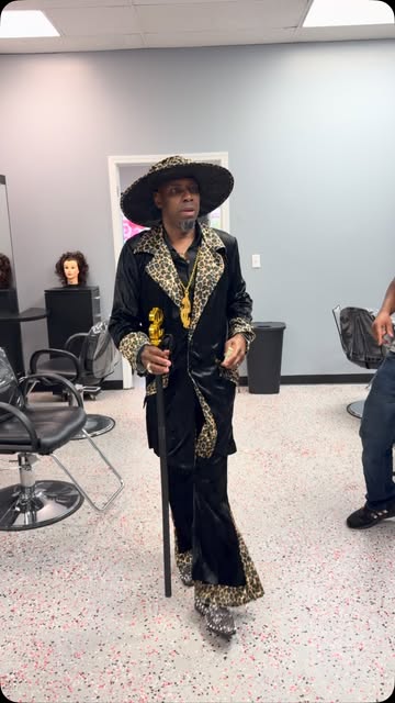 Okay Bishop in his Pimp Suit! 😂😂 #explorerpage #fun #disco #husbandandwife #birthday
