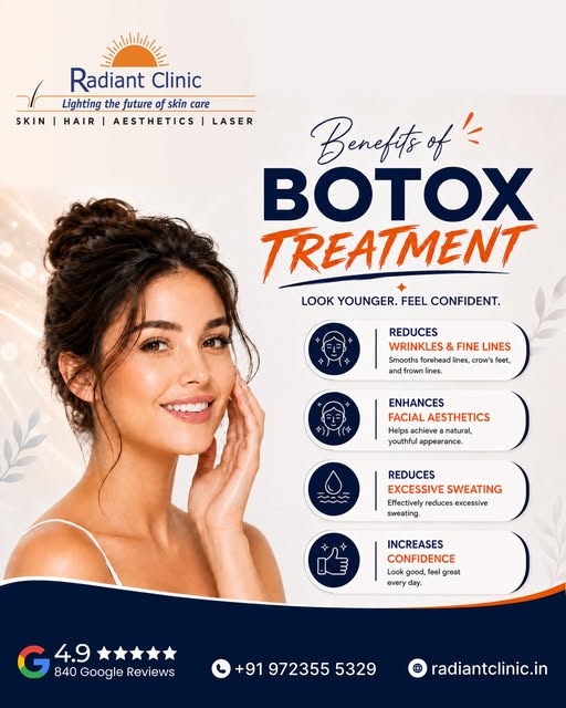 ✨ Look younger and feel confident with Botox Treatment at Radiant Clinic! 🌟

Smooth away fine lines