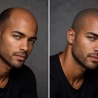 AVANT / APRÈS — EFFET RASÉ 

Une transformation tout en naturel 

La tricopigmentation permet de rec