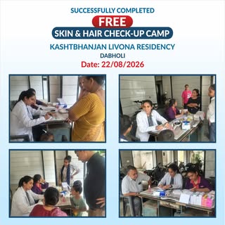We successfully conducted a Free Skin & Hair Check-Up Camp at  kashtbhanjan livino residency dabholi