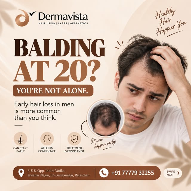 BALDING AT 20? You're NOT Alone. 💇‍♂️

Hair loss in your 20s is becoming increasingly common among 