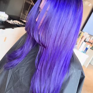 A purple painted process done by our talented stylist Samantha, who prides herself in vivids of all 