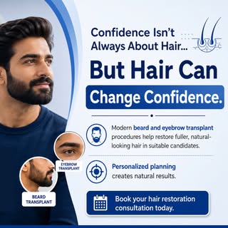 Beard and eyebrow transplants offer natural-looking restoration for patchy hair.
#Hairtransplant #Be