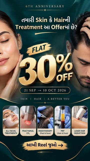 તમારી Skin કે Hairની Treatment આ Offerમાં છે? 👀

Iconic Laser Centerની 6th Anniversary નિમિત્તે તમા