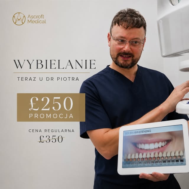 Marzysz o jaśniejszym, świeższym uśmiechu? 🦷✨ Teraz profesjonalne wybielanie zębów u dr Piotra dost