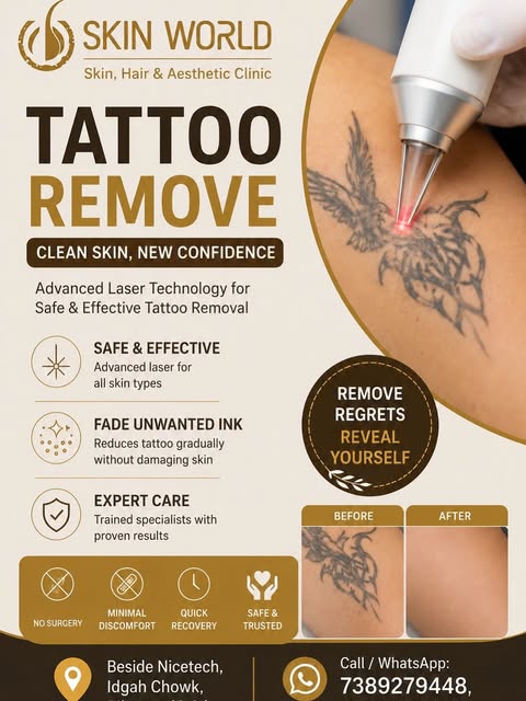“READY TO LET GO OF YOUR UNWANTED TATTOO?”

“Advanced Laser Tattoo Removal” @skin_world_skin_clinic 