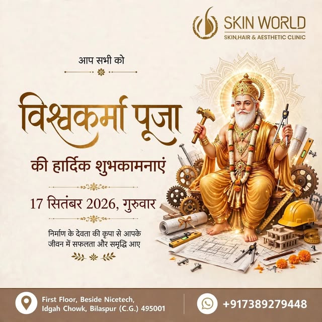 विश्वकर्मा पूजा के पावन अवसर पर Skin World की ओर से आप सभी को हार्दिक शुभकामनाएं। 🙏✨

भगवान विश्वकर