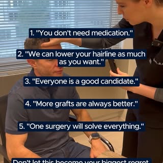 🚩 Hair transplant red flags you should watch out for.

1. "You don't need medication."
For many pat