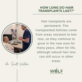 💡 How long do hair transplants last?

Hair transplants are designed to be permanent. The transplant